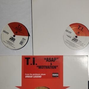 🎶3 For $15🎶 2 x T.I. Vinyl Promo Singles ASAP Motivation & Get Loose Ft. Nelly